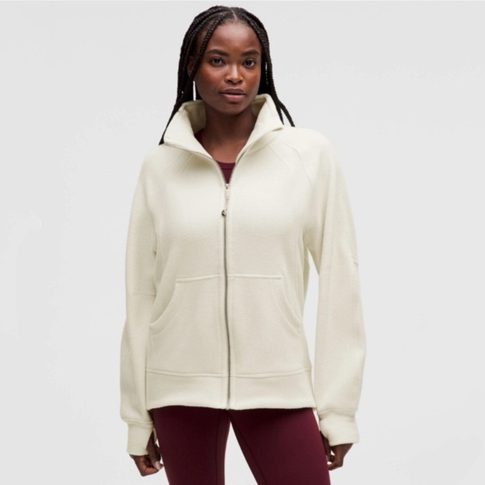 Lululemon Tumbled Fleece Funnel-Neck Full Zip | Bone